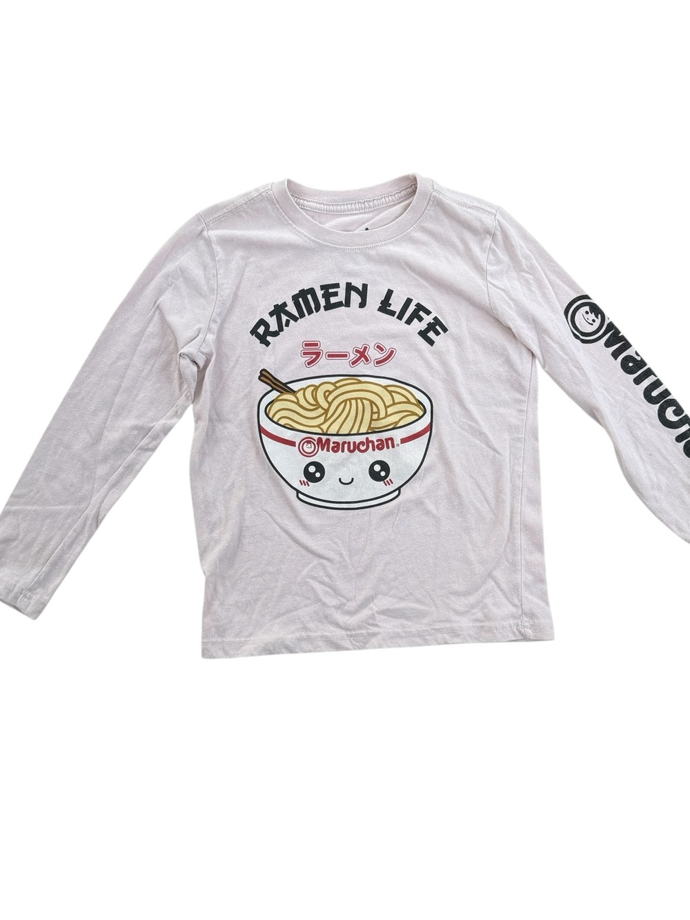 Kids' White 'Ramen Life' Long-Sleeve Tee